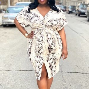 Not hiss girl, snake print midi dress size 2x